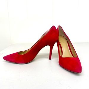 Ann Taylor Red Suede Pumps Size 7.5 Pre-owned